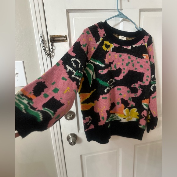 Umgee Pink Leopard Knit Sweater - Picture 3 of 6